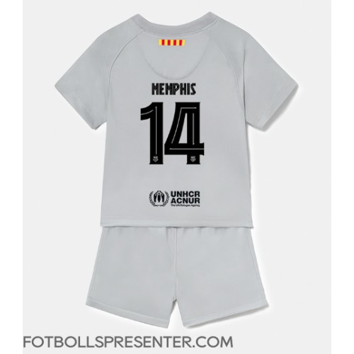 Barcelona Memphis Depay #14 Tredje tröja Barn 2022-23 Kortärmad (+ korta byxor)